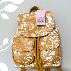 NWT Backpack Purse / Mustard yellow faux leather